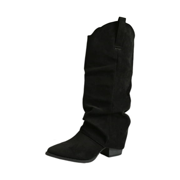 Boots for Women,Autumn Winter High Boots with Elegant Heel for Comfortable Mid Calf Wear in and Casual Settings,Knee High Boots Women,Black,6