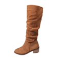thumbnail image 1 of Boots for Women,Autumn Winter Pointed Toe Mid Calf Boots Casual Comfortable Warm Stylish On Footwear For Daily Outings,Knee High Boots Women,Brown7.5, 1 of 9
