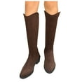 thumbnail image 1 of Boots for Women Cowboy Western Cowgirl Knee High Boots Pull on Round Toe Chunky Heel Ladies Retro Tall Riding Boots, 1 of 9