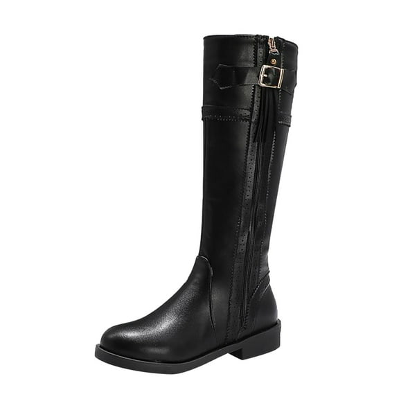Boots for Women,Fashion Over The Knee Boots with Thick High Heels and Elegant Pleated Suede Design for Stylish Outfits,Knee High Boots Women,Black9.5