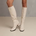 thumbnail image 1 of Boots for Women Knee High Winter Women Chunky Heel Versatile Thick-Soled Square Toe Warm Long Boots for Casual Outdoor Party Daily Wear, 1 of 9