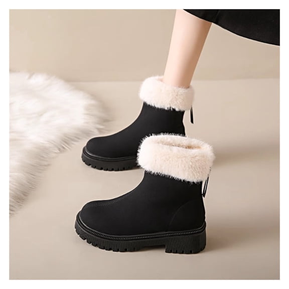 Boots for Women Lightweight Snow Shoes Boot Fur Lined Non-slip Outdoor Winter Boots Ankle Platform Mini Booties Comfortable Shoes for Women