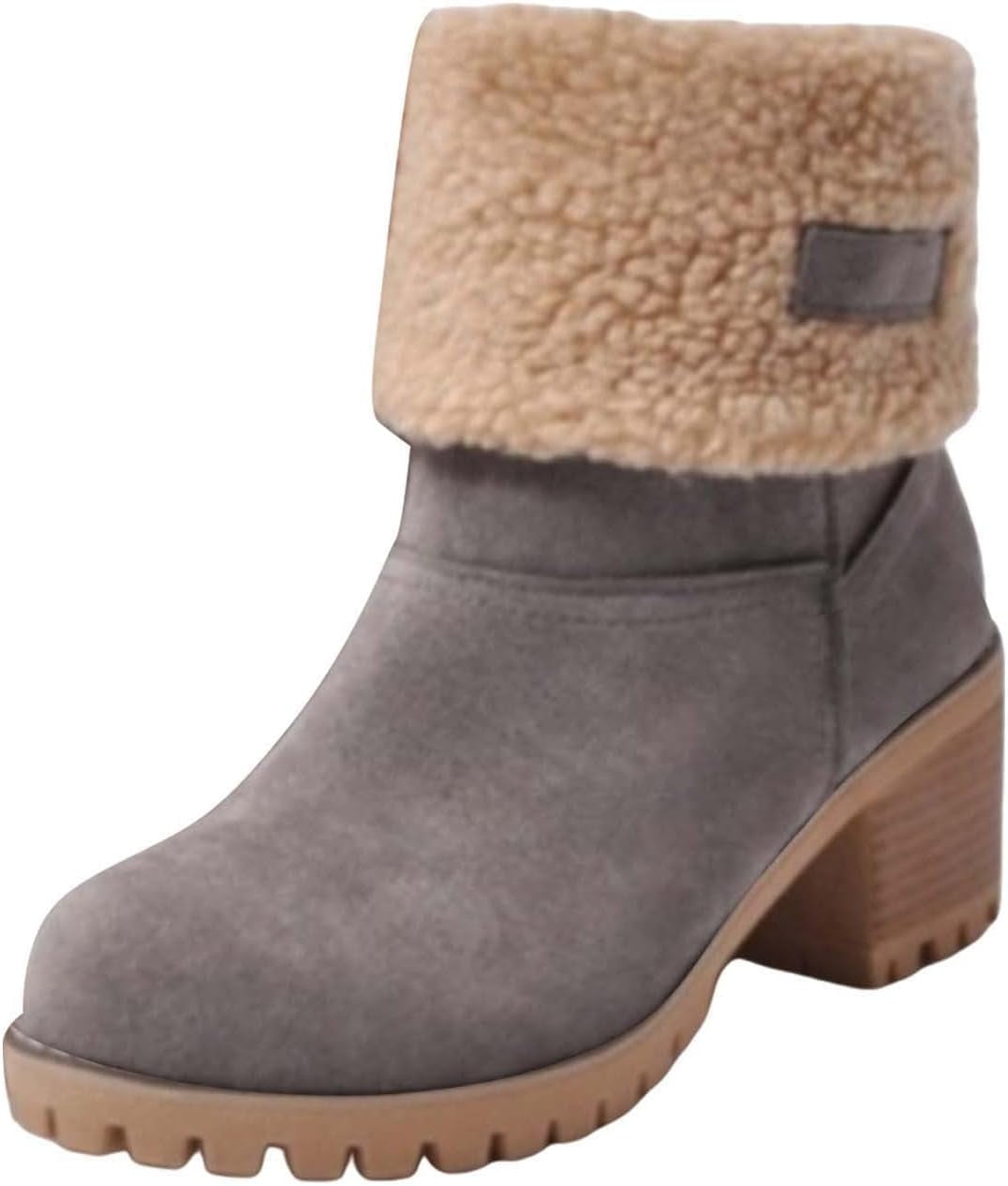 Boots for Women Lined Womens Boots Chunky Heels Snow Boots Fashion