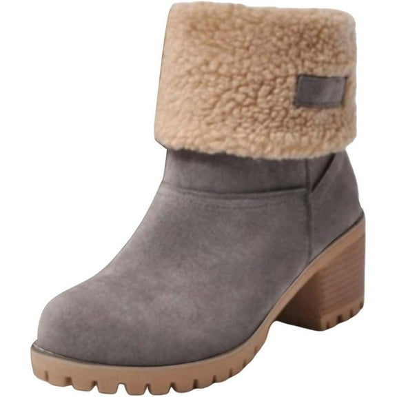 Boots for Women Lined Womens Boots Chunky Heels Snow Boots Fashion Ankle Boots Casual Booties Warm Chelsea Boots