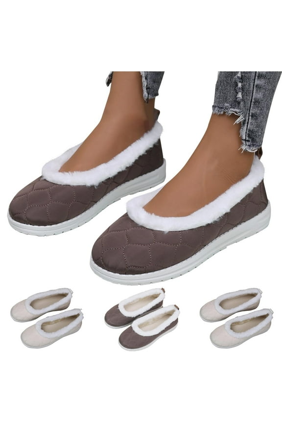 Boots for Women TKYCMSUAKI Women's Fuzzy Cozy Slippers Indoor Outdoor Fluffy Home Comfy Winter Slip On Cute Warm Furry Shoes