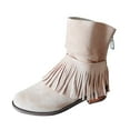 thumbnail image 1 of Boots for Women Tall Boots for Women Fashion Suede Fringe Ankle Boots With Rear Zipper Comfortable Casual Mid Calf Booties For Fall Winter, 1 of 8