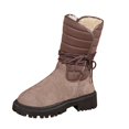 thumbnail image 1 of Boots for Women,Winter Lined Mid Calf Boots Cozy Comfort Casual On Outdoor Cold Weather Footwear,Knee High Boots Women,Grey,6.5, 1 of 9