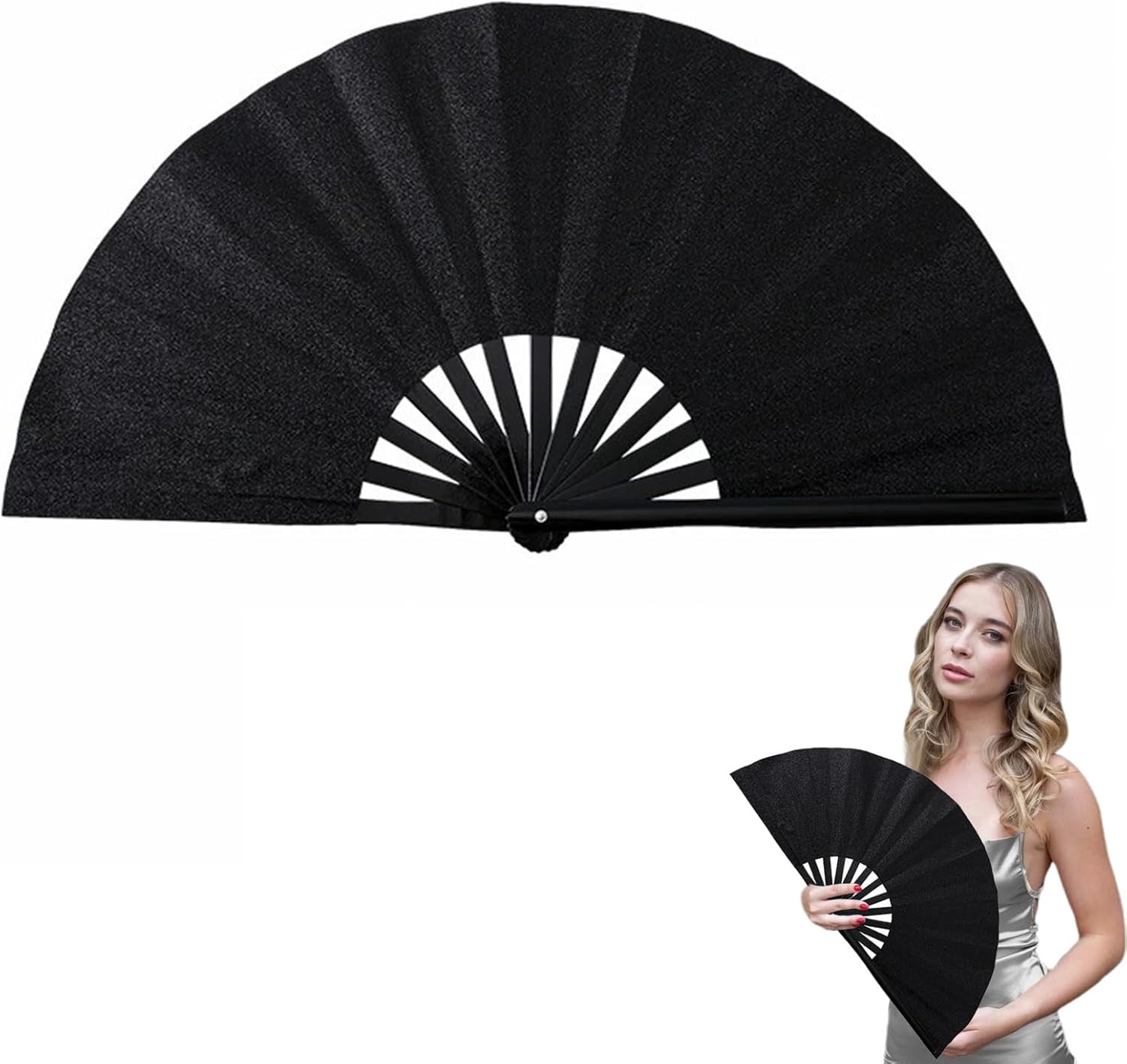 Boots On The Ground Hand Fan - Loud Clattering Sound, Holographic Laser Finish, Perfect For Line Dancing & Performances