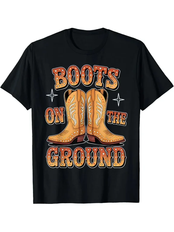 Boots on the Ground Western Cowboy Country Pride Vibes Unisex T-shirt
