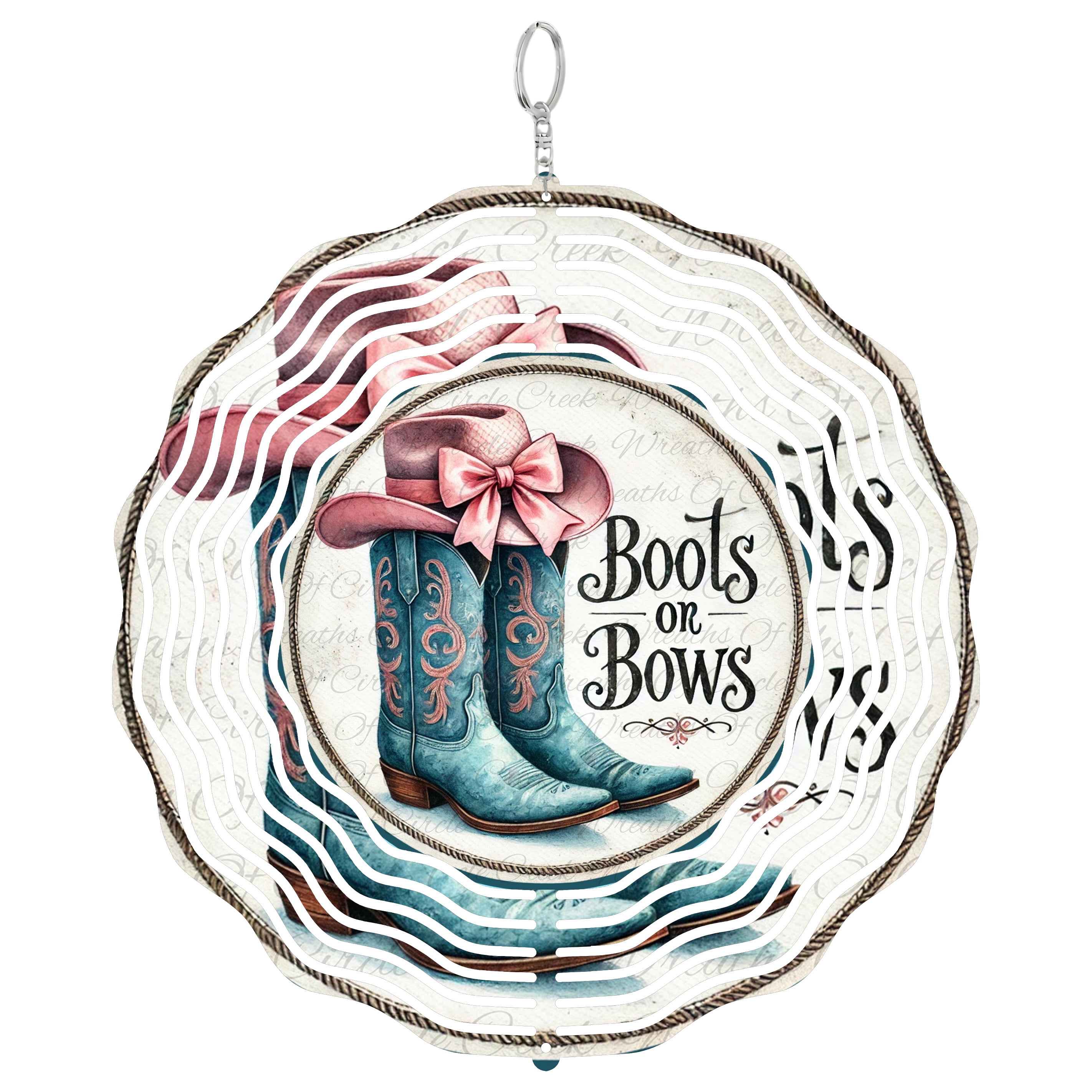 Boots or Bows Gender Reveal Stained Glass Suncatcher, UV Printed Tinplate Round, Western Baby Shower Decor, Cowboy Theme Gift,