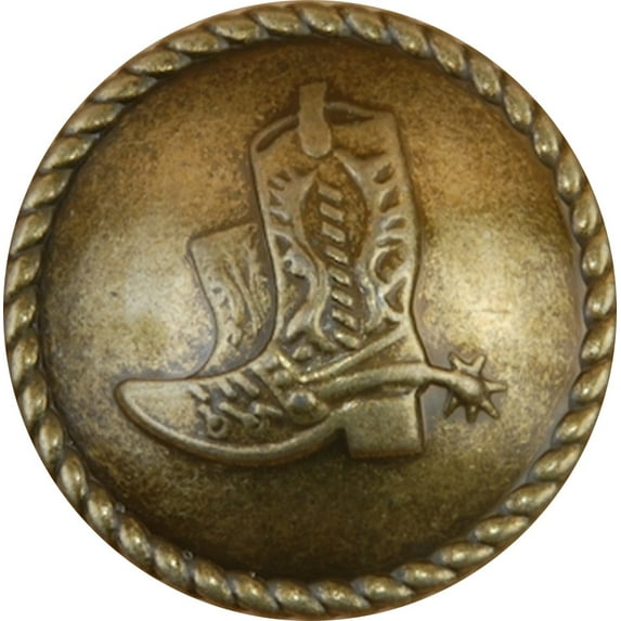 Boots with Rope Drawer Cabinet Knob in Antique Brass
