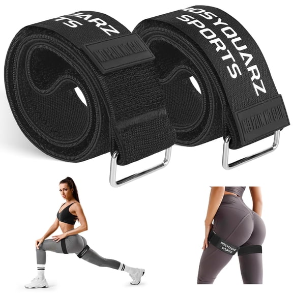 Booty Bands for Working Out, Blood Flow Restriction Bands for Women/Men, Adjustable Velcro Occlusion Resistance Bands BFR Training Bands for Glutes & Hip Building 2 Pack