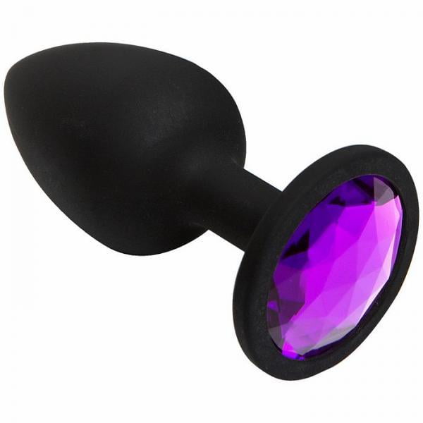 Booty Bling Black Plug Large Silver Stone