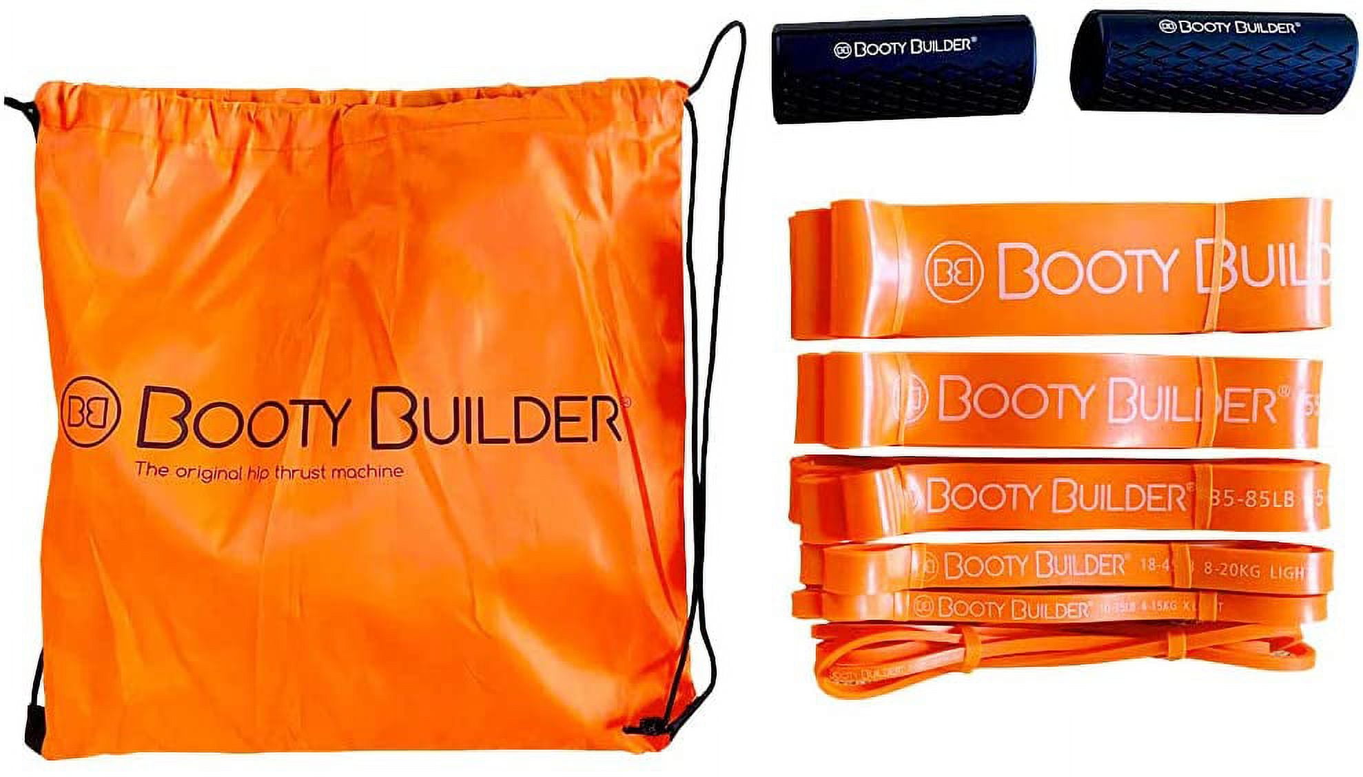 Booty Builder Power Exercise Bands Kit, Set of 6 Resistance with Different Strength Levels, Handles and Carry Bag for Power Training, Stretching and Yoga Workouts