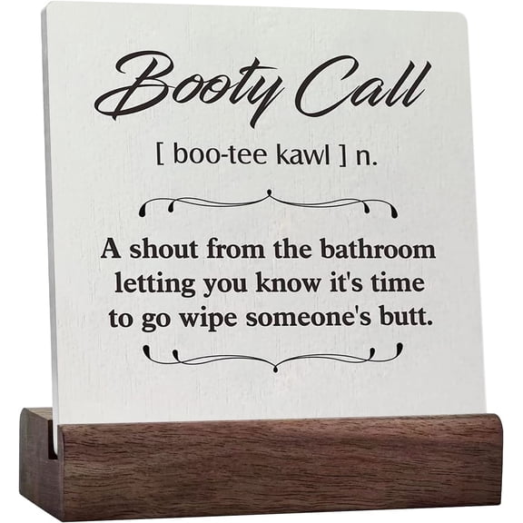 Booty Call Definition Ceramic Table Sign Desk Decor For Farmhouse Restroom Bathroom Washroom Shelf Table Decoration