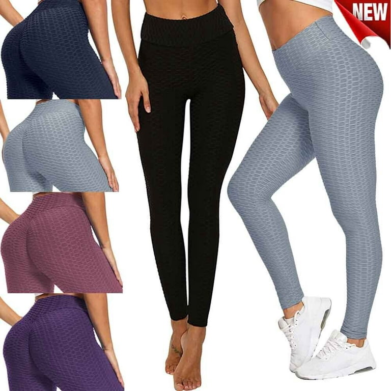Booty Leggings for Women Textured Scrunch Butt Lift Yoga Pants Slimming  Workout High Waisted Tights 