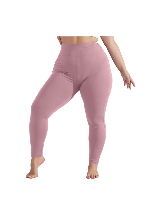Booty Lifting Leggings for Women Plus Size Butt Lifting Compression Stretchy 7/8 Length Yoga Pants Tummy Control Mid Rise Running Leggings with Pockets Pink 5XL