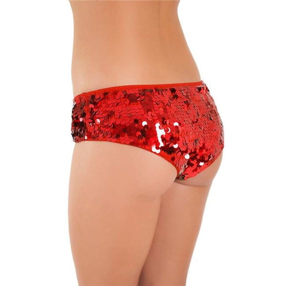 Booty Paillette Panty, Red - Medium & Large
