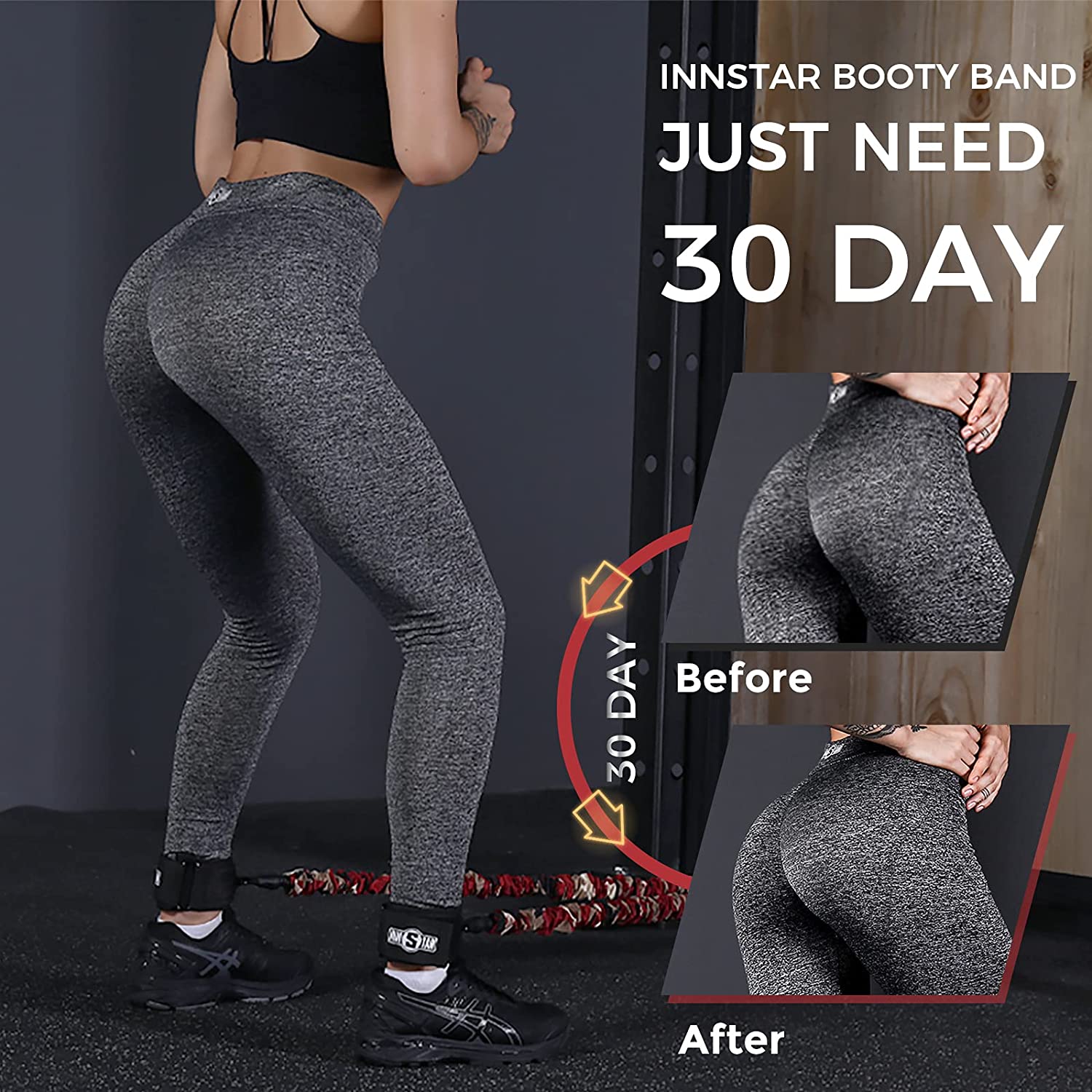 Booty Resistance Band Glute Cord Cable Machine For Hip Home Workout 