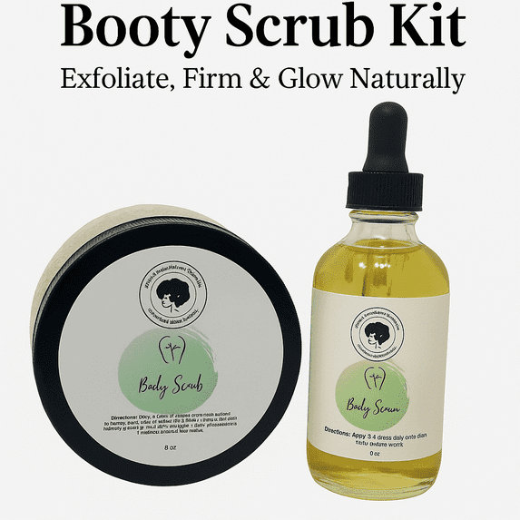 Ebony's Beauty Hair and Skin Care Coffee Booty Scrub and Serum 2 Piece Kit