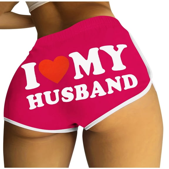 Booty Shorts for Women Sexy Letter Printed Yoga Dance Gym Workout Running Active Hot Shorts Loungewear Pajama on Clearance