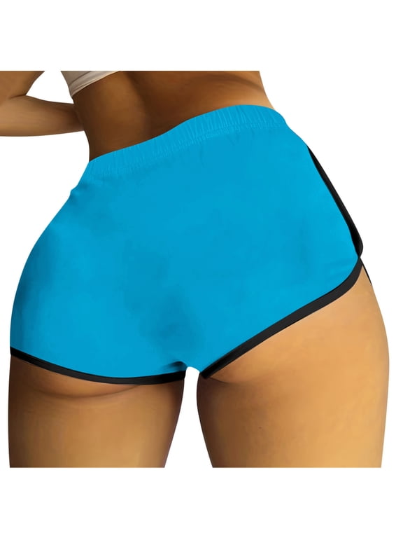 Booty Shorts for Women Sexy Naughty Solid Color Yoga Dance Gym Workout Running Active Hot Shorts Loungewear Pajama