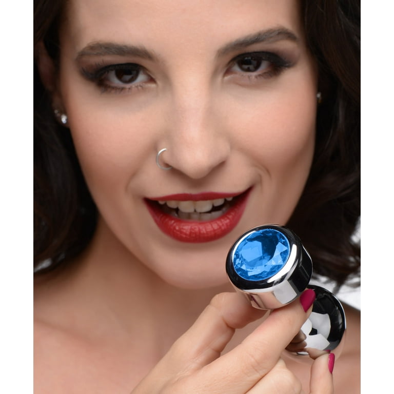 Booty Sparks Weighted Blue Gem Anal Plug - Large