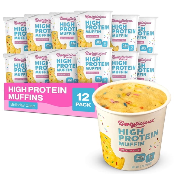 Bootylicious High Protein Muffins | Birthday Cake | 12-Pack
