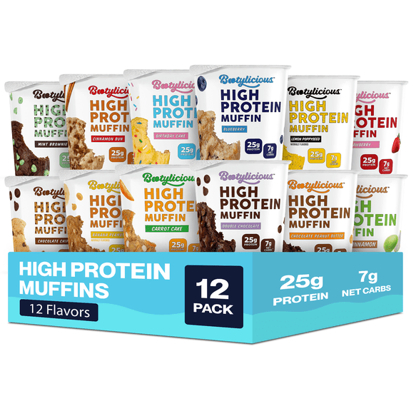 Bootylicious High Protein Muffins | Variety | 12-Pack