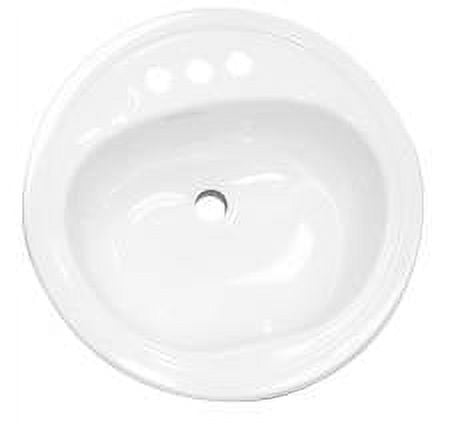 Bone Porcelain Oval Drop-In Bathroom Sink