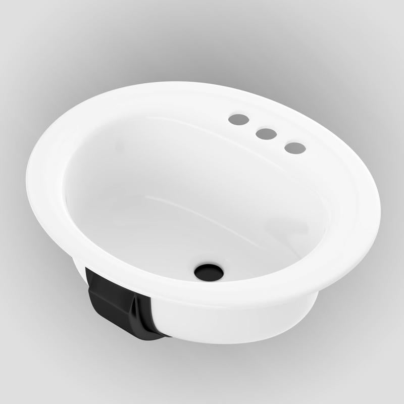 Bootz Azalea White Oval Enameled Steel Bathroom Sink