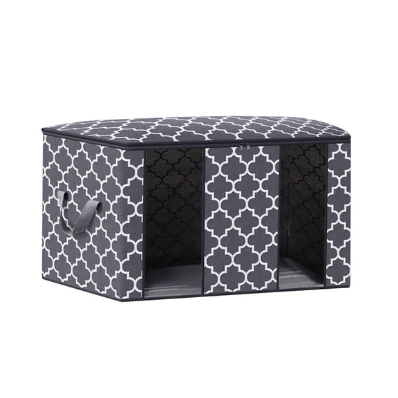Boovnll 100L Clothes Storage, Large Capacity Foldable Thicken Storage Bags with Reinforced Handles & Zippers & Clear Window for Comforters, Blanket, Pillows, Storage and Organization