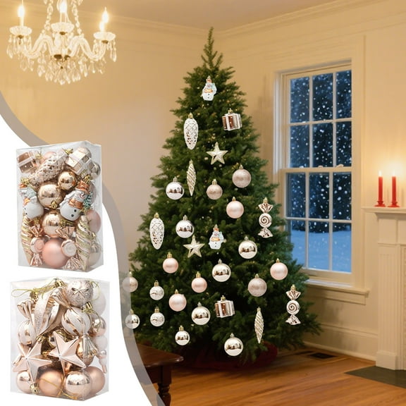 Boovnll 20Pcs Christmas Ball Ornaments Set, Shatterproof Glitter Electroplate Painting Hanging Balls Pendants Decorations for Holiday Xmas Tree, Wedding, Party Decor Gifts Christmas Tree Decorations