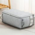 thumbnail image 1 of Boovnll 45L Clothes Storage, Large Capacity Foldable Thicken Storage Bags with Reinforced Handles & Zippers & Clear Window for Comforters, Blanket, Pillows, Storage and Organization, 1 of 4
