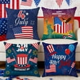 thumbnail image 1 of Boovnll 4th of July Pillow Covers 18x18 Inch Red White Blue Linen Patriotic Pillow Covers for Independence Day Memorial Day Home Sofa Couch Bed Decor, 4th of July Decorations, 1 of 7