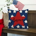 thumbnail image 1 of Boovnll 4th of July Pillow Covers 18x18 Inch Red White Blue Patriotic Pillow Covers for Independence Day Memorial Day Home Sofa Couch Bed Decor, 4th of July Decorations, 1 of 6