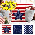 thumbnail image 1 of Boovnll 4th of July Pillow Covers 18x18 - Red White Blue Stars Stripe Flag Throw Pillow Covers, Linen Patriotic Pillow Covers for Memorial Day Home Sofa Couch Decor, 4th of July Decorations, 1 of 5