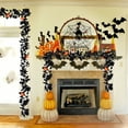 thumbnail image 1 of Boovnll 5.8Ft Halloween Garland, Black Artificial Maple Leaves Garland Hanging Halloween Garland for Mantle Halloween Indoor Outdoor Fireplace Party Decor, Halloween Decorations, 1 of 6