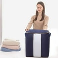 thumbnail image 1 of Boovnll 60L Clothes Storage, Large Capacity Foldable Thicken Storage Bags with Reinforced Handles & Zippers & Clear Window for Comforters, Blanket, Pillows, Storage and Organization, 1 of 2