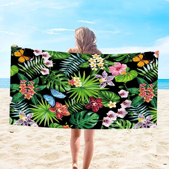 Boovnll Beach Towels, Quick Dry Sand Free Microfiber Oversized Beach Towel Lightweight for Beach Yoga Gym Pool, Beach Accessories, 30x60"