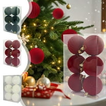Boovnll Christmas Ball Ornaments, 6Pcs Shatterproof Plastic Velvet Christmas Balls for Xmas Tree Wedding Holiday Party Decor Christmas Ornaments, Christmas Decorations