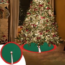 Boovnll Christmas Tree Skirt, 35" Red Green Large Soft Xmas Decor Tree Skirt for Winter Holiday Xmas Tree Mat Party Decor, Christmas Decorations