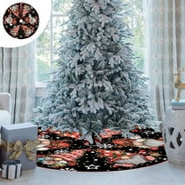 Boovnll Christmas Tree Skirt, 36" Large Soft Xmas Decor Printed Mat Tree Skirt for Winter Holiday Xmas Tree Mat Party Decor, Christmas Decorations