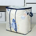 thumbnail image 1 of Boovnll Clothes Storage Bins with Lids, 60L Extra Large Capacity Storage Bags with Reinforced Handles & Zipper for Bedroom Comforters, Blankets, Clothes Organizer, Storage and Organization, 1 of 3