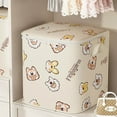 thumbnail image 1 of Boovnll Clothes Storage Bins with Lids, 80L Extra Large Capacity Storage Bags with Reinforced Handles & Zipper for Bedroom Comforters, Blankets, Clothes Organizer, Storage and Organization, 1 of 9