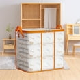 thumbnail image 1 of Boovnll Clothes Storage Bins with Lids, 80L Extra Large Capacity Storage Bags with Reinforced Handles & Zipper for Bedroom Comforters, Blankets, Clothes Organizer, Storage and Organization, 1 of 6