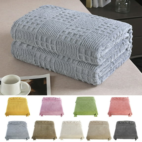 Boovnll Flannel Throw Blanket - Super Cozy & Soft Solid Color Microfiber Blankets for Home Office Living Room Couch Sofa, Blanket (30x40", Gray)