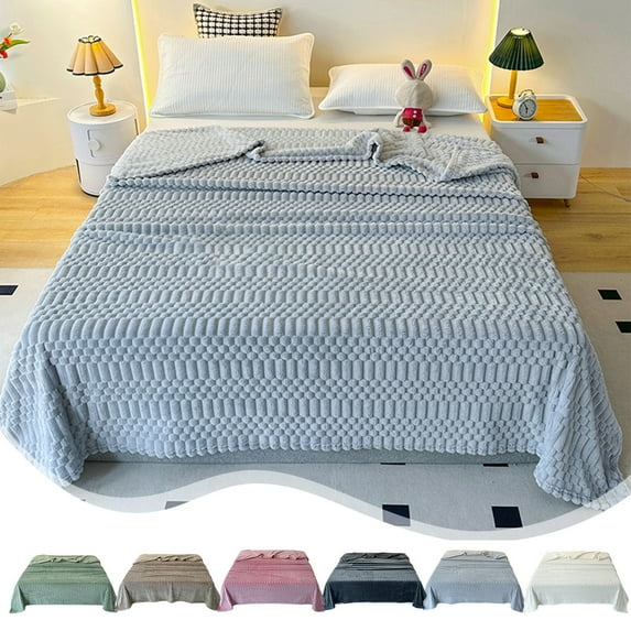 Boovnll Flannel Throw Blanket - Super Cozy & Soft Solid Color Microfiber Blankets for Home Office Living Room Couch Sofa, Blanket (40x60", Gray)