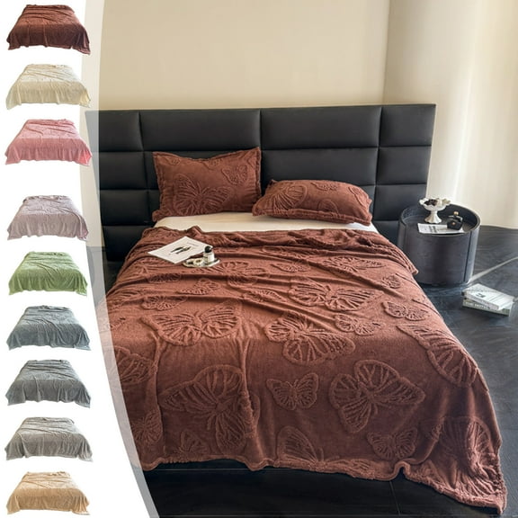 Boovnll Flannel Throw Blanket, Super Soft Cozy Fluffy Fuzzy Microfiber Fleece Blankets for All Seasons Home Office Couch Sofa, Blanket (30x40", Brown)