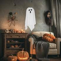 Boovnll Halloween Ghost Decor, Horror & Novelty White Hanging Ghosts with Light Cute Flying Halloween Decorations Outdoor for Holiday Yard Garden Party Prank Toy, Halloween Decorations